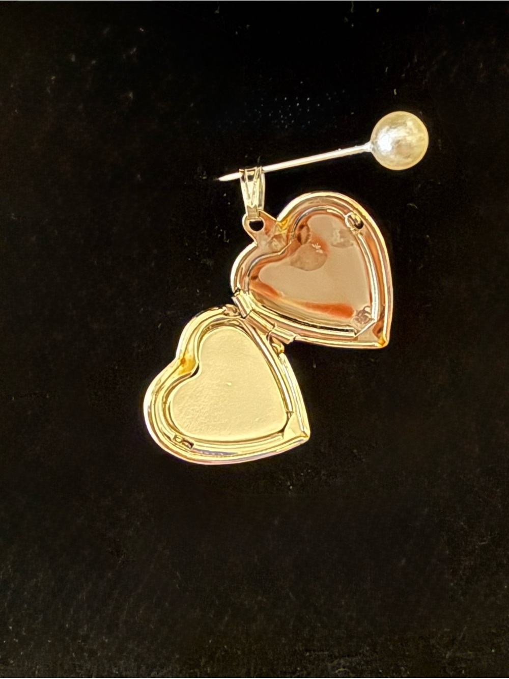 925 Sterling Silver Heart Locket with Pink Faux Mother-of-Pearl Inlay - Picture 3 of 5